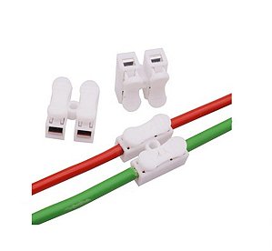 Emenda Sem Solda branco para Fios duplo  BRANCO Conector de Pressão