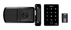 Fechadura Digital Sem Fio AGL X3 Bio Preta Senha Biometria
