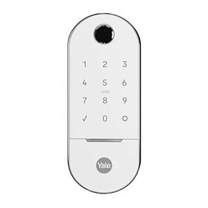 Fechadura Digital Lia Biometria Resistente à Chuva Branca
