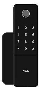 Fechadura Digital T12s Preta AGL Biometria Senha Chave App