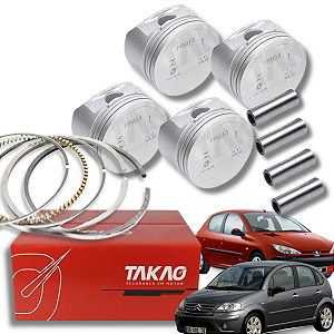 Kit Pistão E Aneis Peugeot Citroen 1.4 8v C3, 206, 207, Hoggar Std Takao