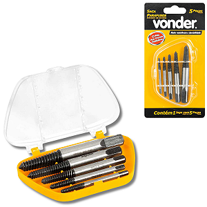 Jogo 5 Peças Saca Parafusos Quebrados C/ Estojo Vonder