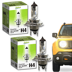 Par Lâmpadas Standard H4 12V 60-55W Farol Alto, Baixo Amarelo Valeo