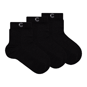 Kit 3 Pares Cano Curto Juvenil - Tam 34 a 38
