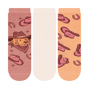 Kit 3 Pares Soquete Juvenil - Tam 34 a 38