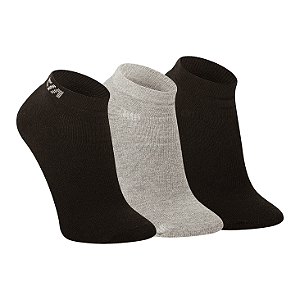 Kit com 3 Pares Cano Curto Esportiva - Tam 39 a 42
