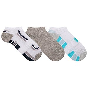 Kit 3 Pares Cano Curto Fitness - Tam  39 a 42