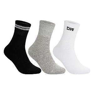 Kit 3 Pares Cano Médio Esportiva - Tam 39 a 42