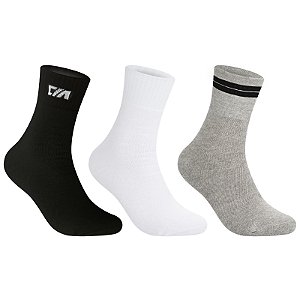 Kit 3 Pares Cano Médio Esportiva - Tam 39 a 42