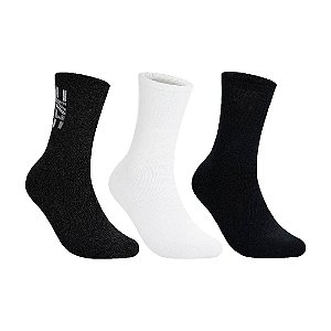 Kit 3 Pares Cano Longo Esportiva  - Tam 39 a 42