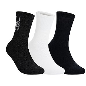 Kit 3 Pares Cano Longo Esportiva - Tam 39 a 42