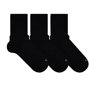 Kit 3 Pares Cano Longo Esportiva Especial Sola Atoalhada - Tam 39 a 44