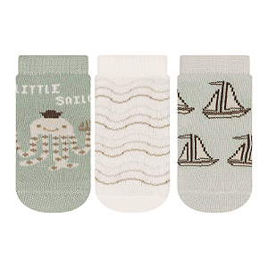 Kit 3 pares Soquete Recém Nascido - Tam 13 a 16