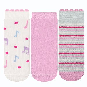 Kit 3 Pares Soquete Bebê - Tam 17 a 22