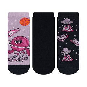 Kit 3 Pares Cano Curto Juvenil - Tam 34 a 38