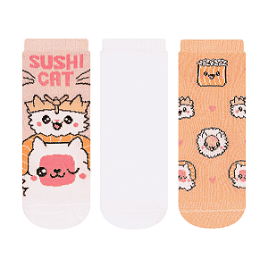 Kit 3 Pares Cano Curto Juvenil - Tam 34 a 38