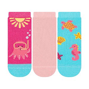 Kit 3 Pares Cano Curto Infantil