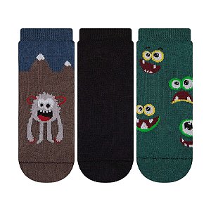 Kit 3 Pares Cano Curto Infantil