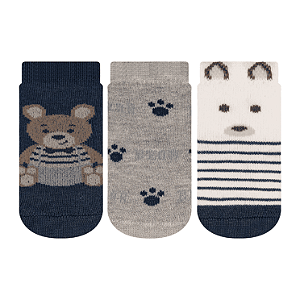 Kit 3 pares Soquete Recém Nascido - Tam 13 a 16