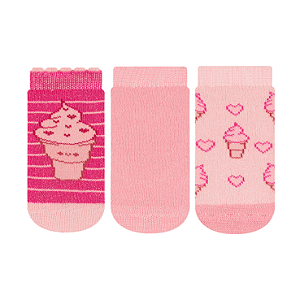 Kit 3 pares Soquete Recém Nascido - Tam 13 a 16