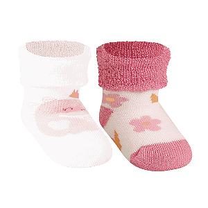 Kit 2 pares Soquete Soft Recém Nascido - Tam 13 a 16
