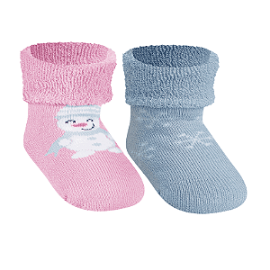 Kit 2 pares Soquete Soft Recém Nascido - Tam 13 a 16