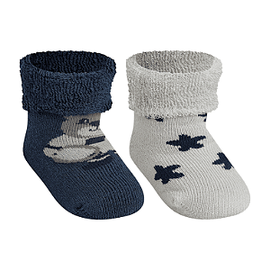 Kit 2 pares Soquete Soft Recém Nascido - Tam 13 a 16