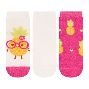 Kit 3 Pares Soquete Bebê - Tam 17 a 22