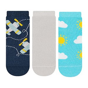 Kit 3 Pares Soquete Bebê - Tam 17 a 22