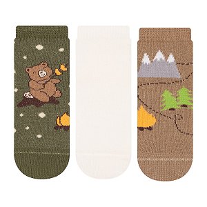 Kit 3 Pares Soquete Bebê - Tam 17 a 22