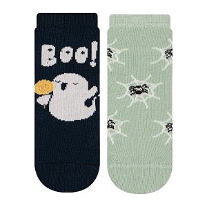 Kit 2 Pares Soquete Bebê Antiderrapante - Tam 17 a 22