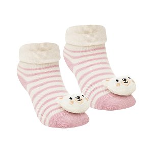 Soquete Bebê com aplique pelúcia - Tam 17 a 22