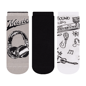 Kit 3 Pares Cano Curto Juvenil - Tam 34 a 38