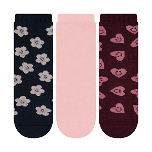 Kit 3 Pares Soquete Juvenil - Tam 34 a 38