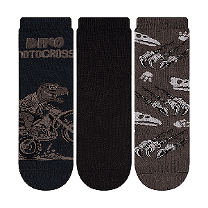 Kit 3 Pares Soquete Juvenil - Tam 34 a 38