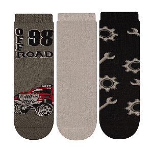 Kit 3 Pares Soquete Juvenil - Tam 34 a 38