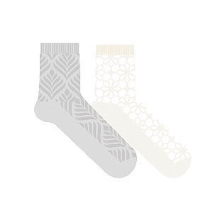 Kit 2 Pares Soquete Texturizada - Tam 34 a 39