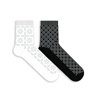 Kit 2 Pares Soquete Texturizada - Tam 34 a 39