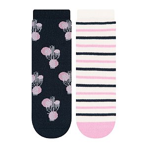 Kit 2 Pares Soquete Atoalhada - Tam 34 a 39