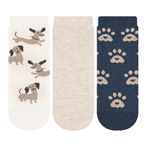 Kit 3 Pares Cano Curto - Tam 34 a 39