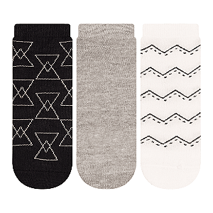 Kit 3 Pares Cano Curto - Tam 34 a 39