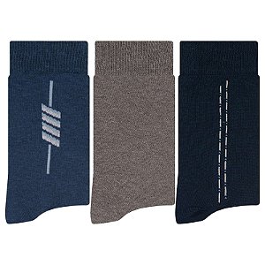 Kit 3 Pares Social - Tam 39-42