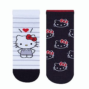 Kit 2 Pares Cano Curto Hello Kitty - Tam 34 a 39
