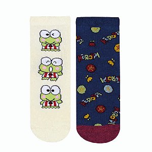 Kit 2 Pares Soquete Infantil - Keroppi