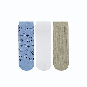 Kit 3 Pares Cano Curto - Tam 34 a 39