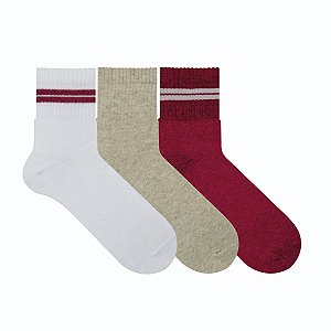 Kit 3 Pares Cano Médio - Tam 34 a 39
