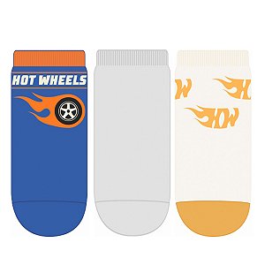 Kit 3 Pares Cano Médio HotWheels- Tam 13 a 16