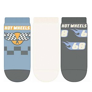 Kit 3 Pares Cano Médio HotWheels- Tam 13 a 16