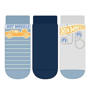 Kit 3 Pares Cano Médio HotWheels - Tam 17 a 22