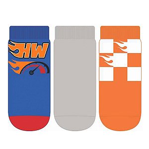 Kit 3 Pares Cano Médio HotWheels - Tam 17 a 22